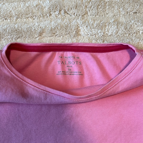 Talbots “The Talbots Tee” Long Sleeve Tee in Pink - Picture 2 of 5
